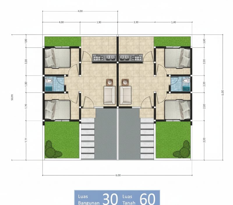 Denah rumah Alam Cikadu Indah Residence